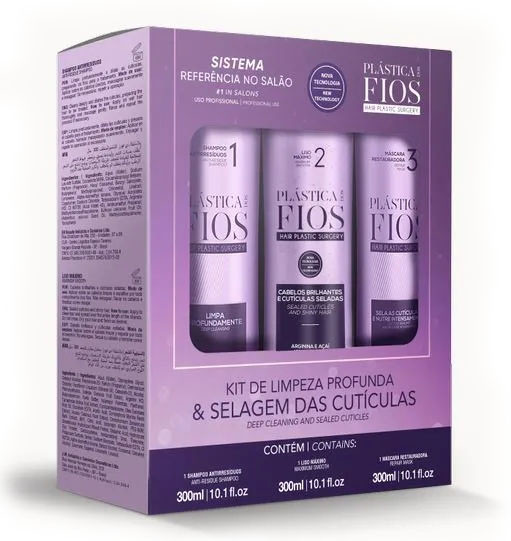 Kit Lissage Brésilien Cadiveu Plastica Dos Fios Pro - 3 X 1 Litre