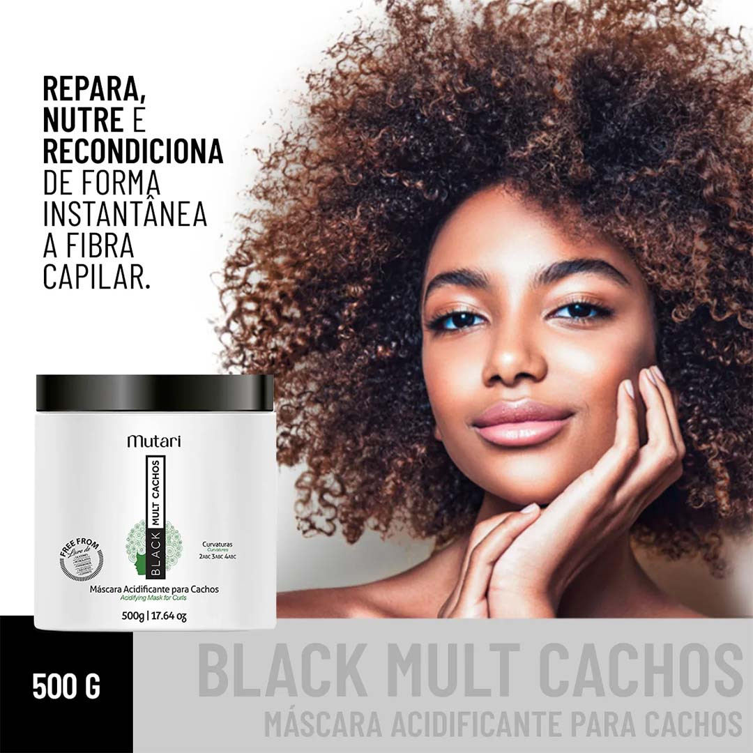 Promoção Mutari Black Multi Cachos Máscara Capilar Acidificante - 500g