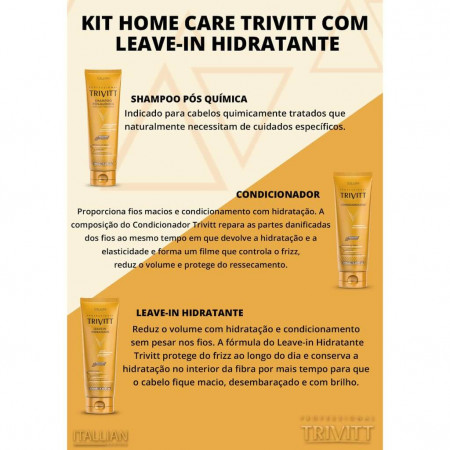 Itallian Trivitt Kit Pós Química Manutenção Home Care Shp- 3itens