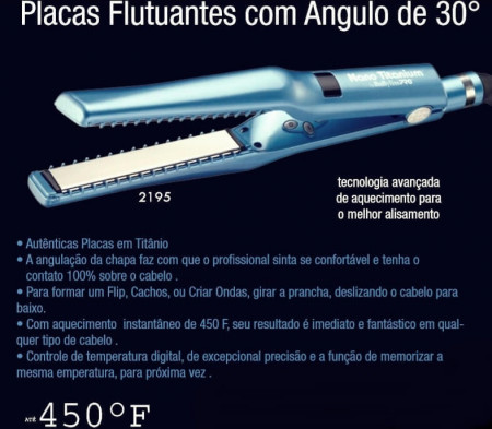 Prancha Nano Titanium Babyliss Modelagem Profissional 450F - 220v