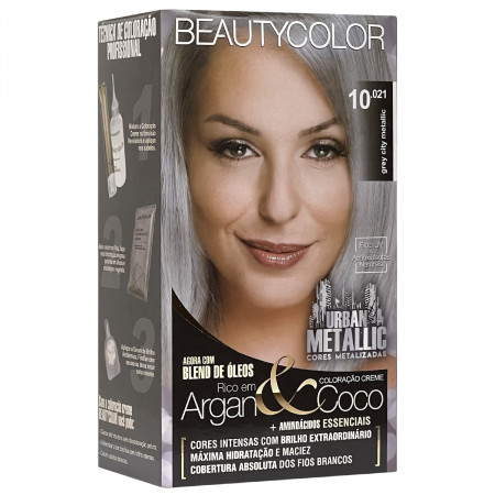 BeautyColor Coloração Permanente Grey City Metalic 10.021 - 45g