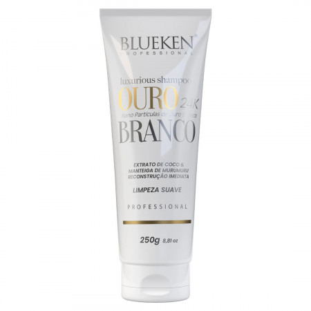 Blueken Luxurious Ouro Branco 24k Shampoo de Reconstrução 250ml