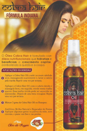 Nanovin A Cobra Hair Oil Cresce Cabelo Reparador de Pontas 60ml
