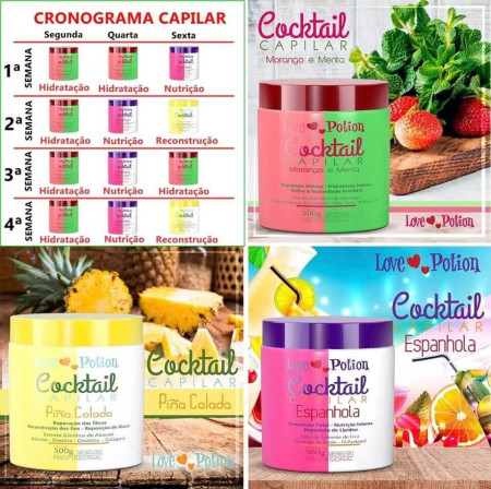 Love Potion Cronograma Cocktail Capilar Kit 3x500g