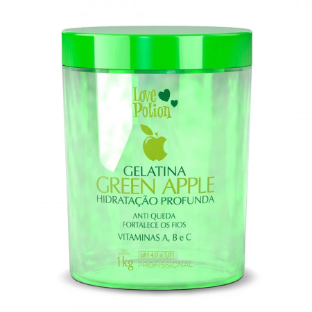 Gelatina Capilar Love Potion Green Apple Hidratação Profunda 1Kg