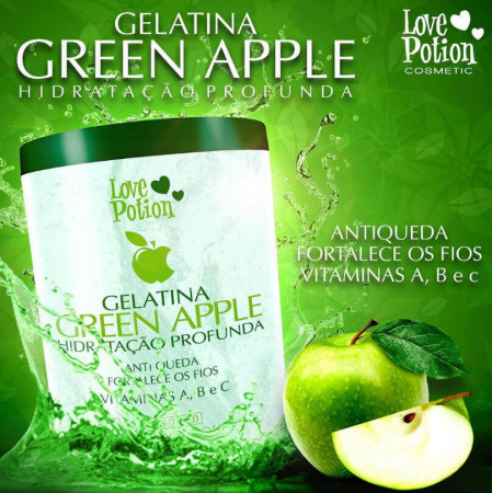 Gelatina Capilar Love Potion Green Apple Hidratação Profunda 1Kg