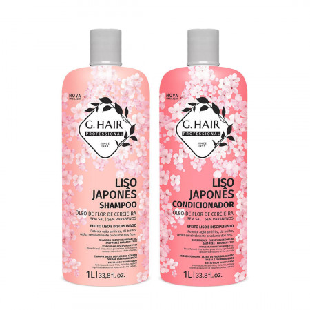 Ghair Liso Japonês Kit Shampoo e Condic 2x1Litro