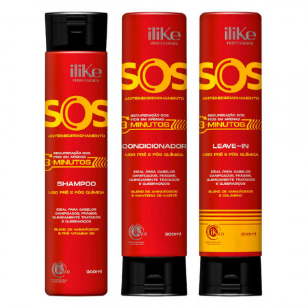 iLike SOS Antiemborrachamento Kit Shampoo + Condic. + Leave-in