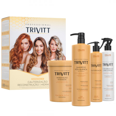 Itallian Trivitt Kit Profissional Hidratação Cauterização 4 Itens