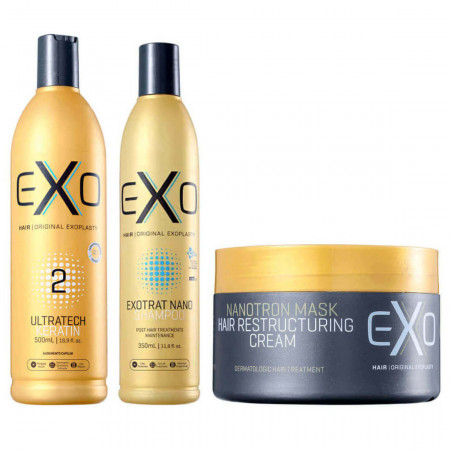 Exo Hair Explastia Passo 2 500ml + Kit Exotrat Pós Quimica
