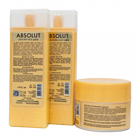 KNUT Kit Absolut Shampoo, Condicionador e Máscara (3 Produtos)