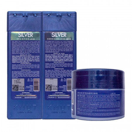 KNUT Kit Silver Shampoo, Condicionador e Máscara (3 Produtos)