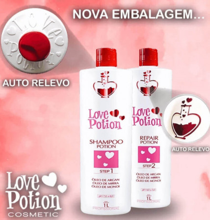 Love Potion Kit Escova Progressiva 2x1L + Gelatina Hidratante 1kg