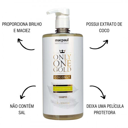 MacPaul Only One Gold Coconut Shampoo Nutritivo - 1Litro