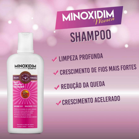 Nanovin A Minoxidim Woman Shampoo e Tônico Crescimento Capilar.