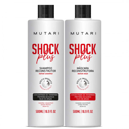 Mutari Shock Plus Kit Shampoo e Máscara Reconstrutora - 2x500ml