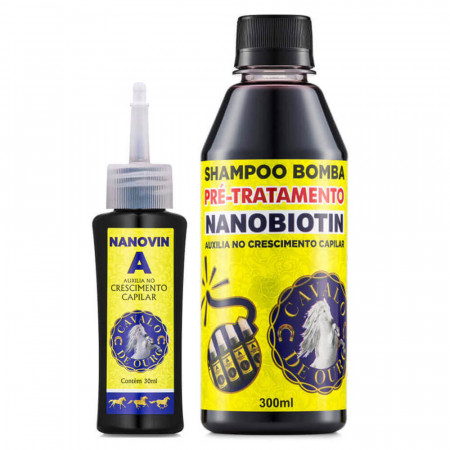 Nanovin A Cavalo de Ouro Kit Crescimento Capilar Shampoo + Tônico