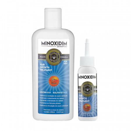 Nanovin A Minoxidim for Men Shampoo e Tônico Crescimento Capilar.