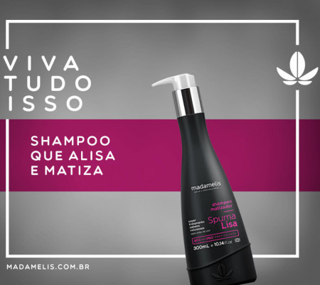 Madame lis Shampoo Matizador Alisante Spuma Lisa 300ml